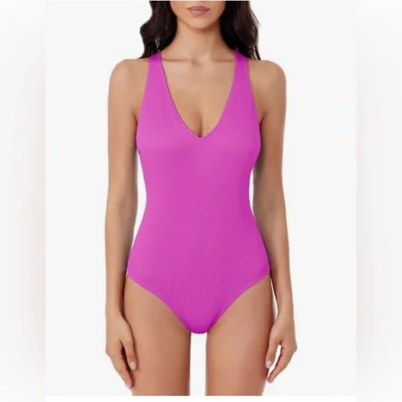 BCA by Rebecca Virtue Madilynn One Piece Swimsuit Scoop Neck Tie - Picture 2 of 10